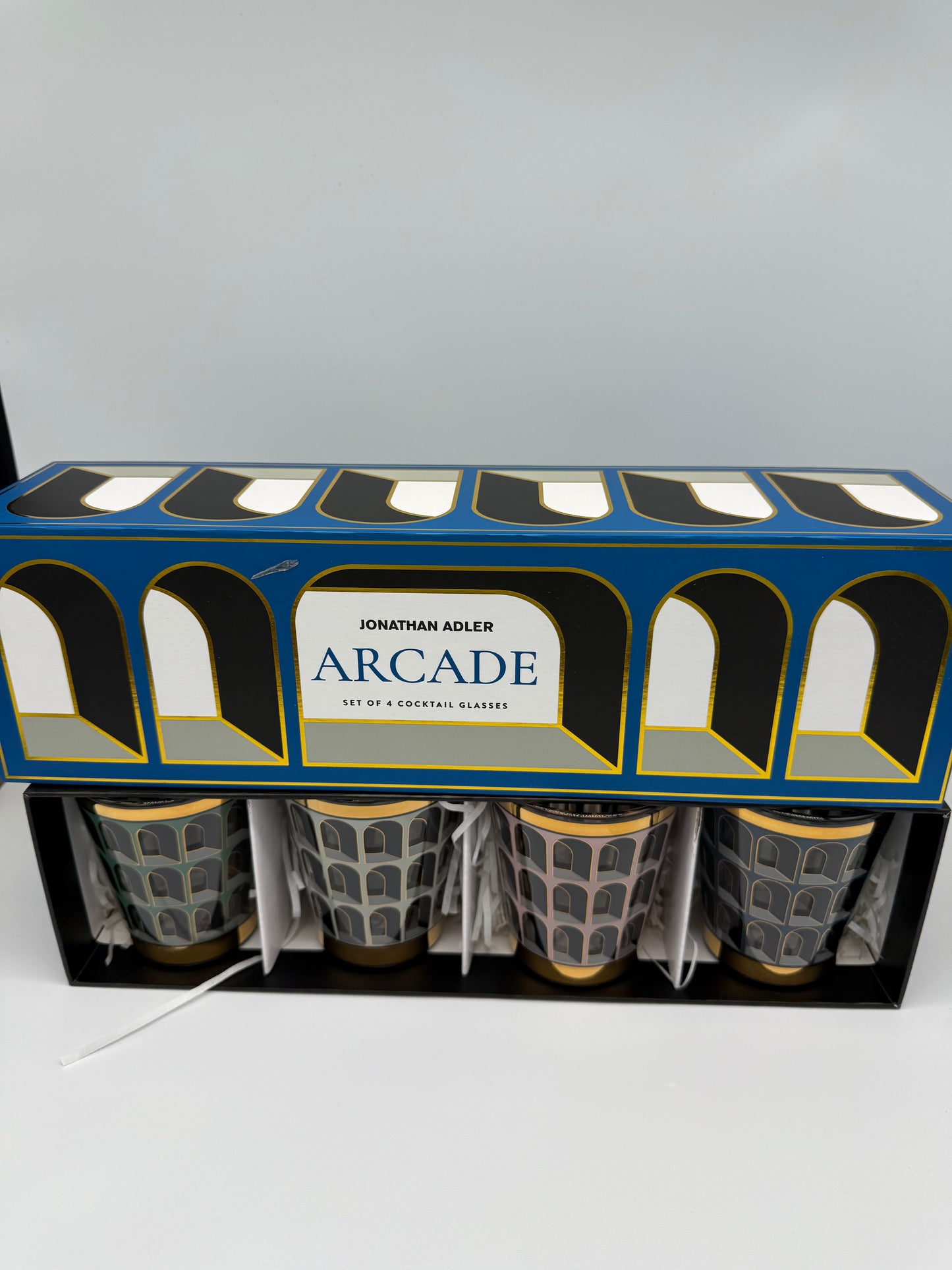 Jonathan Adler Arcade Set of 4 Cocktail Glasses