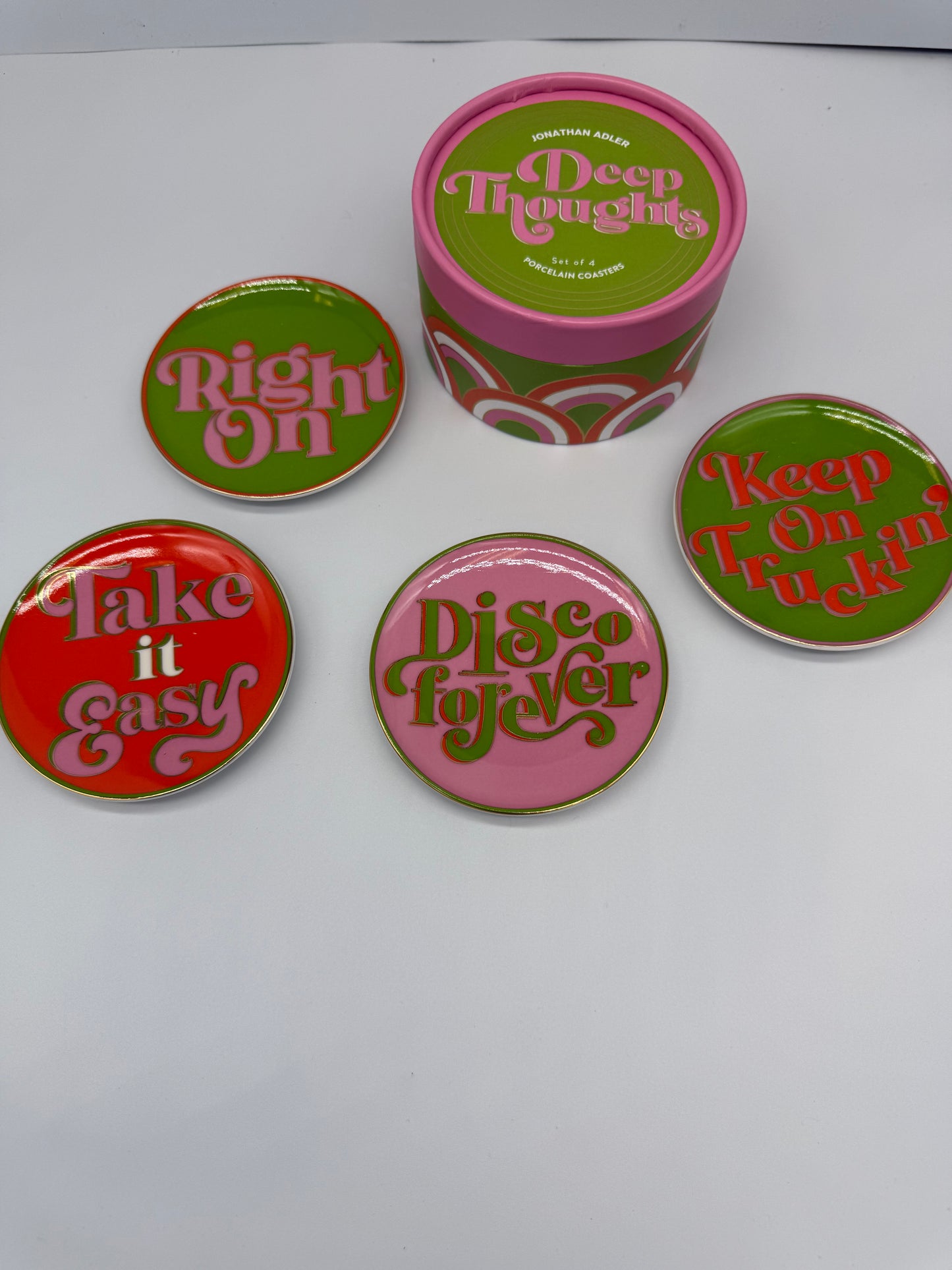 Jonathan Adler Deep Thoughts Porcelain Coasters