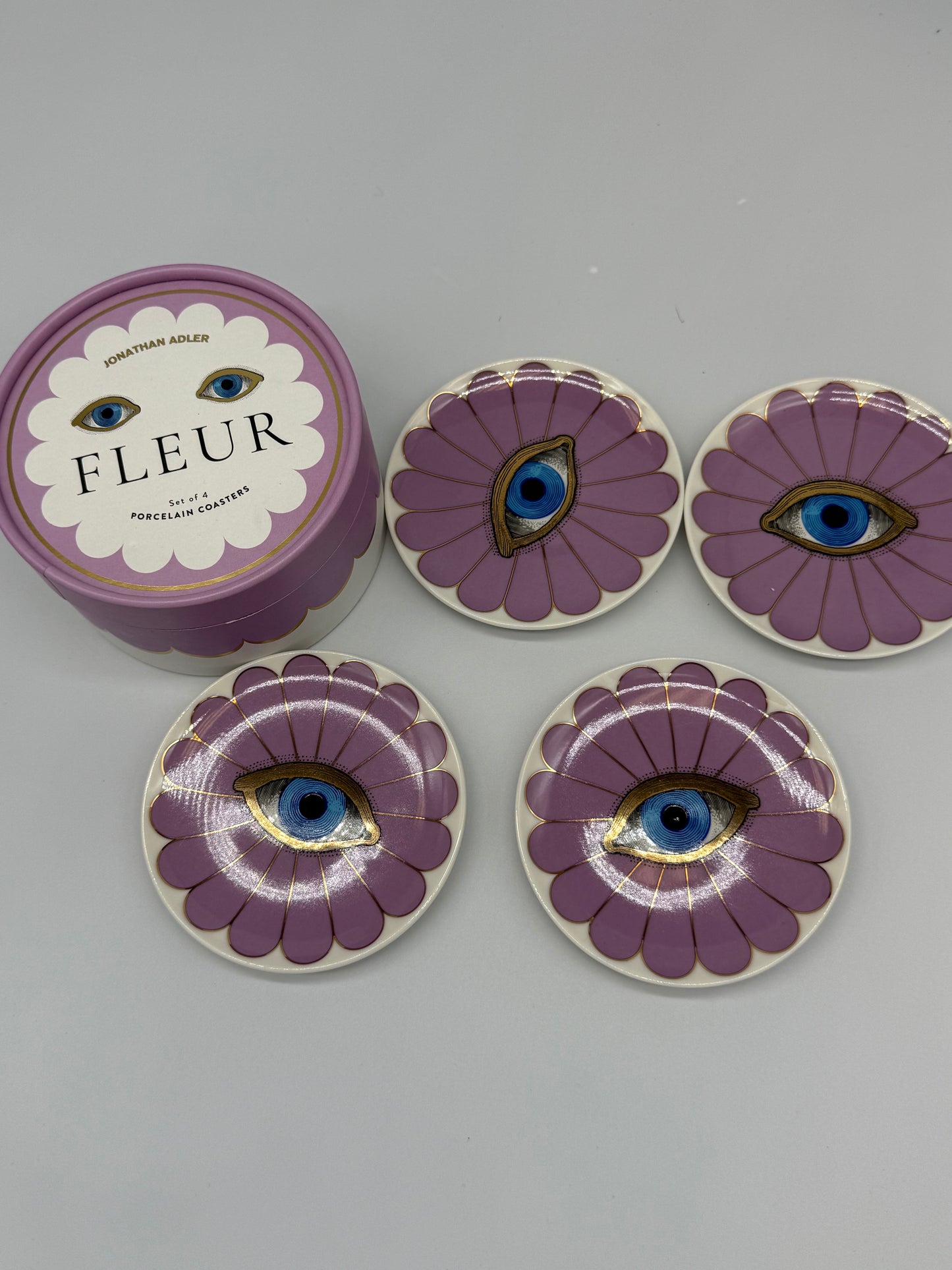Jonathan Adler FLEUR Porcelain Coasters